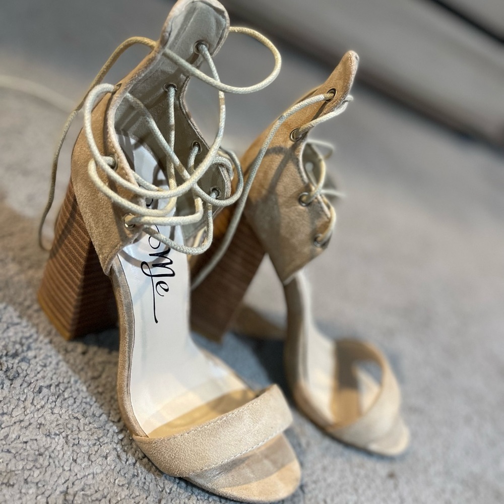 FASHION NOVA laced up heels